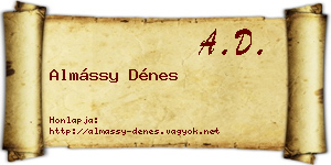 Almássy Dénes névjegykártya